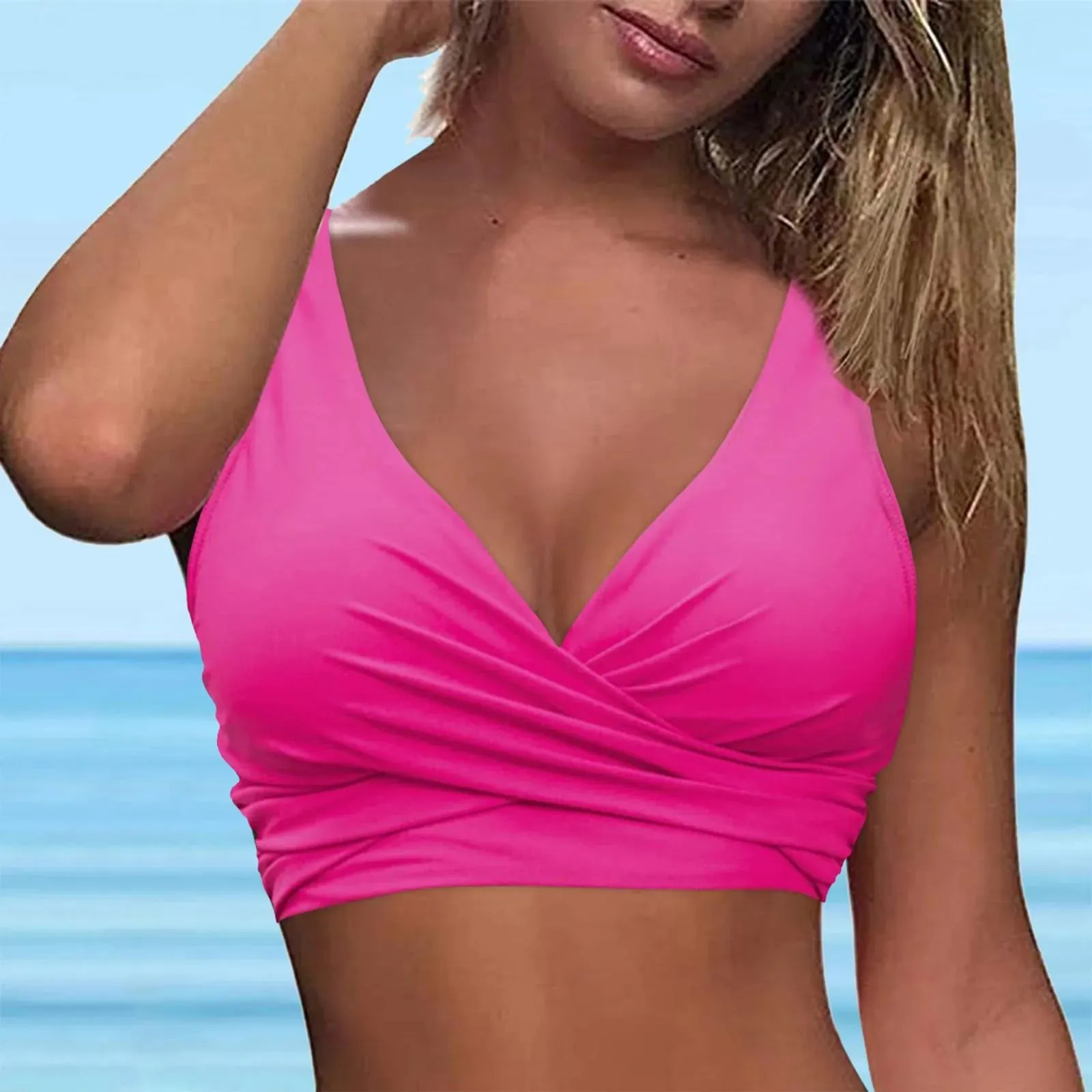 Girls Swimsuits with Padding Women Lace Up Swimwear Tops Underwire Full Coverage Bikini Top Push Up Ladies Swimsuits with Shorts