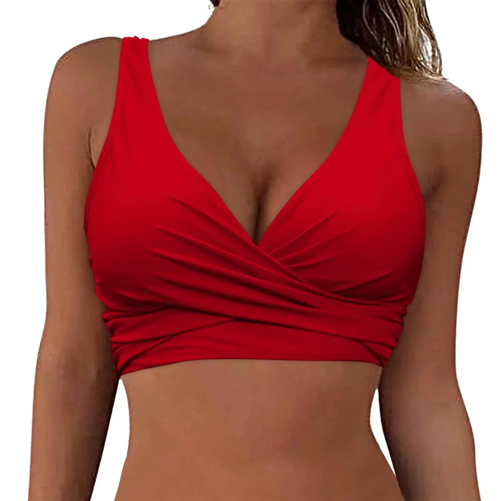 Girls Swimsuits with Padding Women Lace Up Swimwear Tops Underwire Full Coverage Bikini Top Push Up Ladies Swimsuits with Shorts
