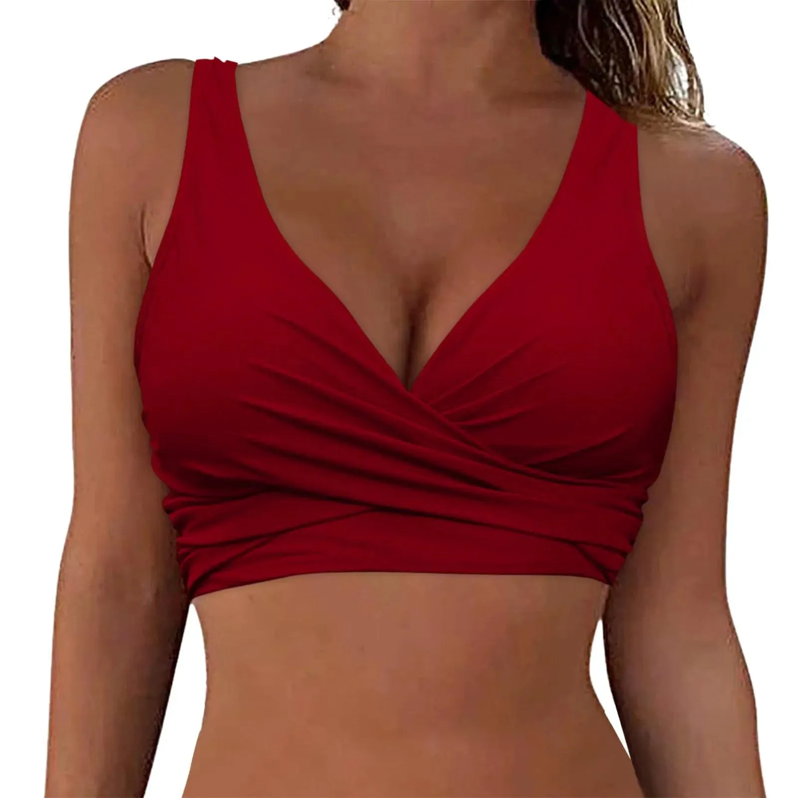 Girls Swimsuits with Padding Women Lace Up Swimwear Tops Underwire Full Coverage Bikini Top Push Up Ladies Swimsuits with Shorts
