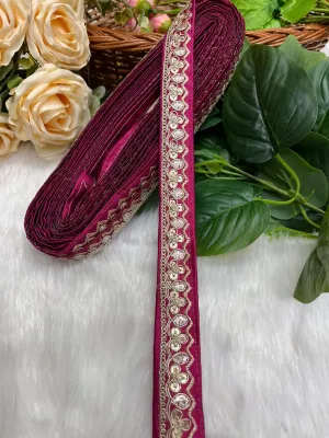 Gold Zari Work Embroidery Lace Borders - Perfect for Sarees, Dupattas, Lehengas, and Craft Projects | Majanta