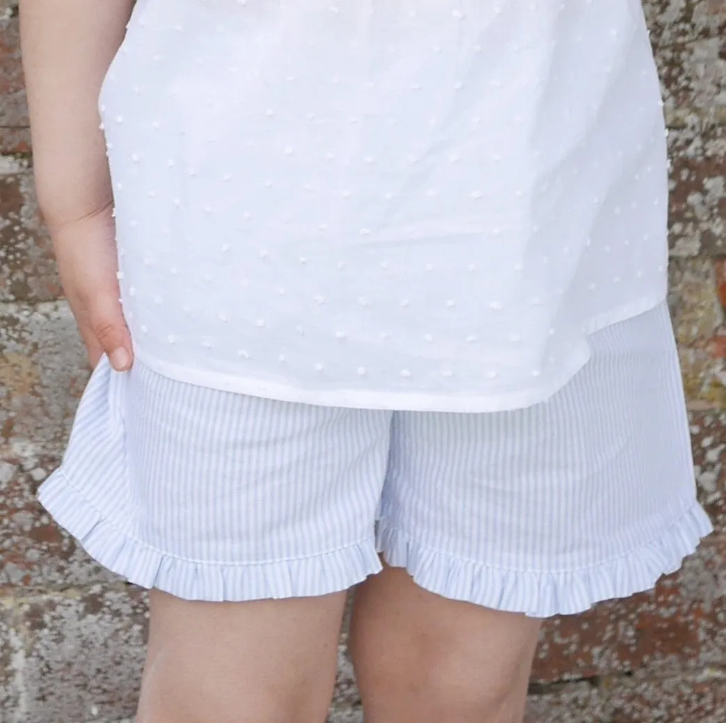 Grace Stripey Shorts Blue