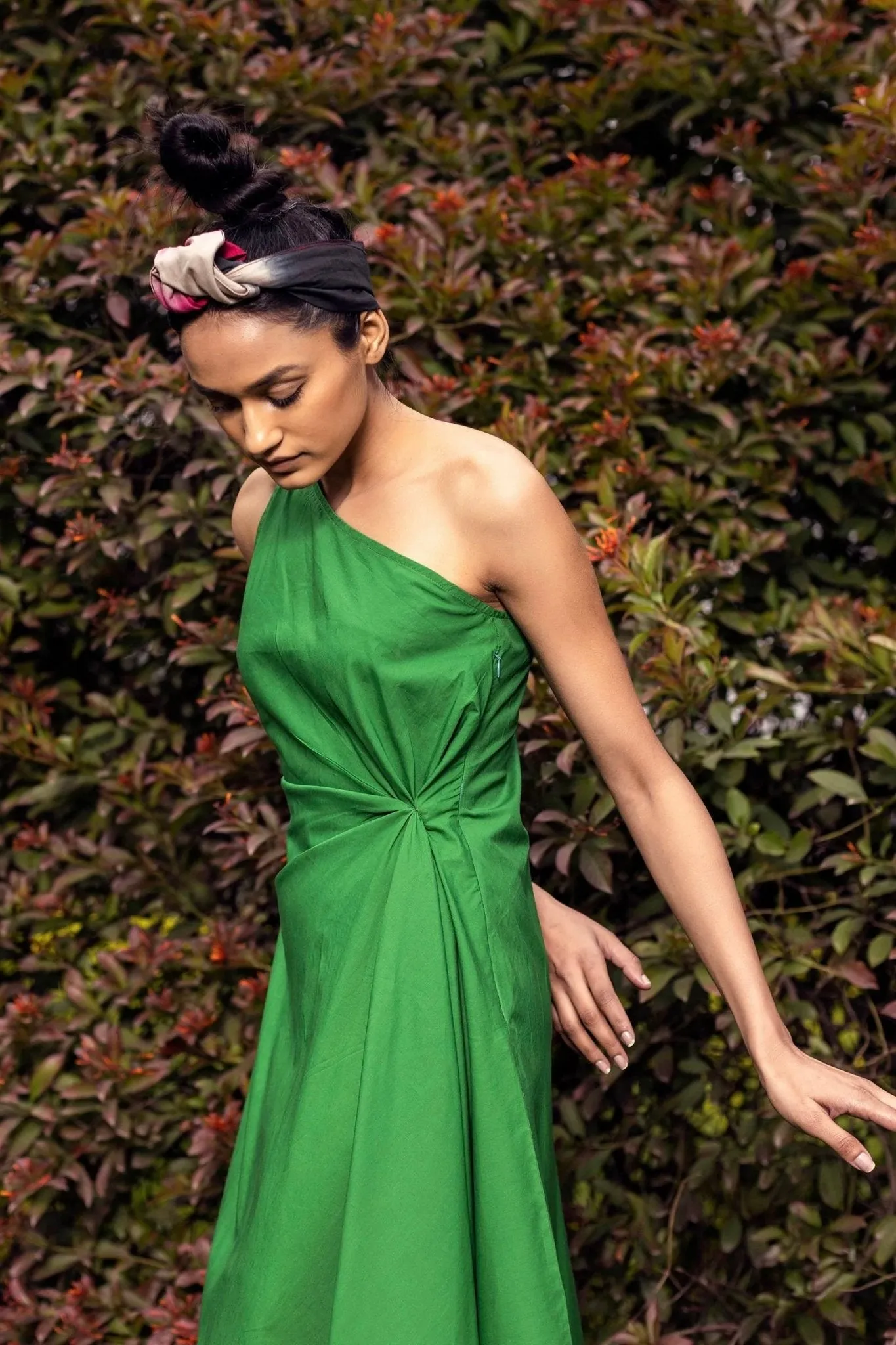 Green Pastures Off-shoulder Midi Dress