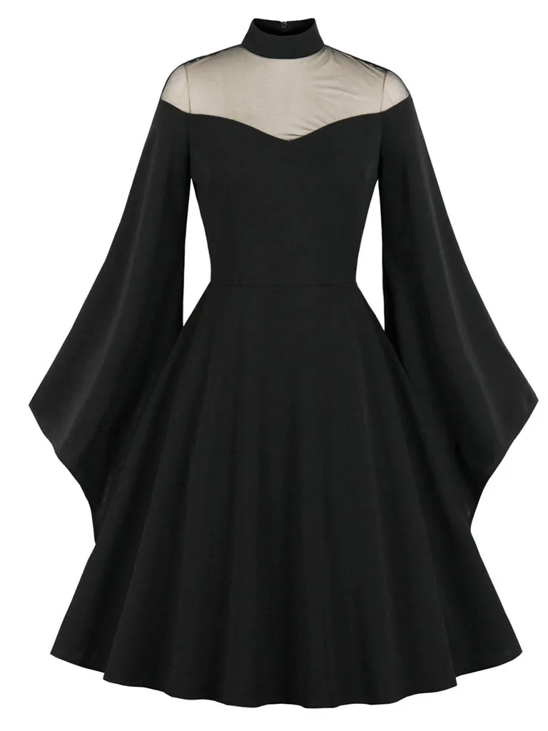 Halloween Semi-Sheer LongSleeve 1950S Vintage Dress
