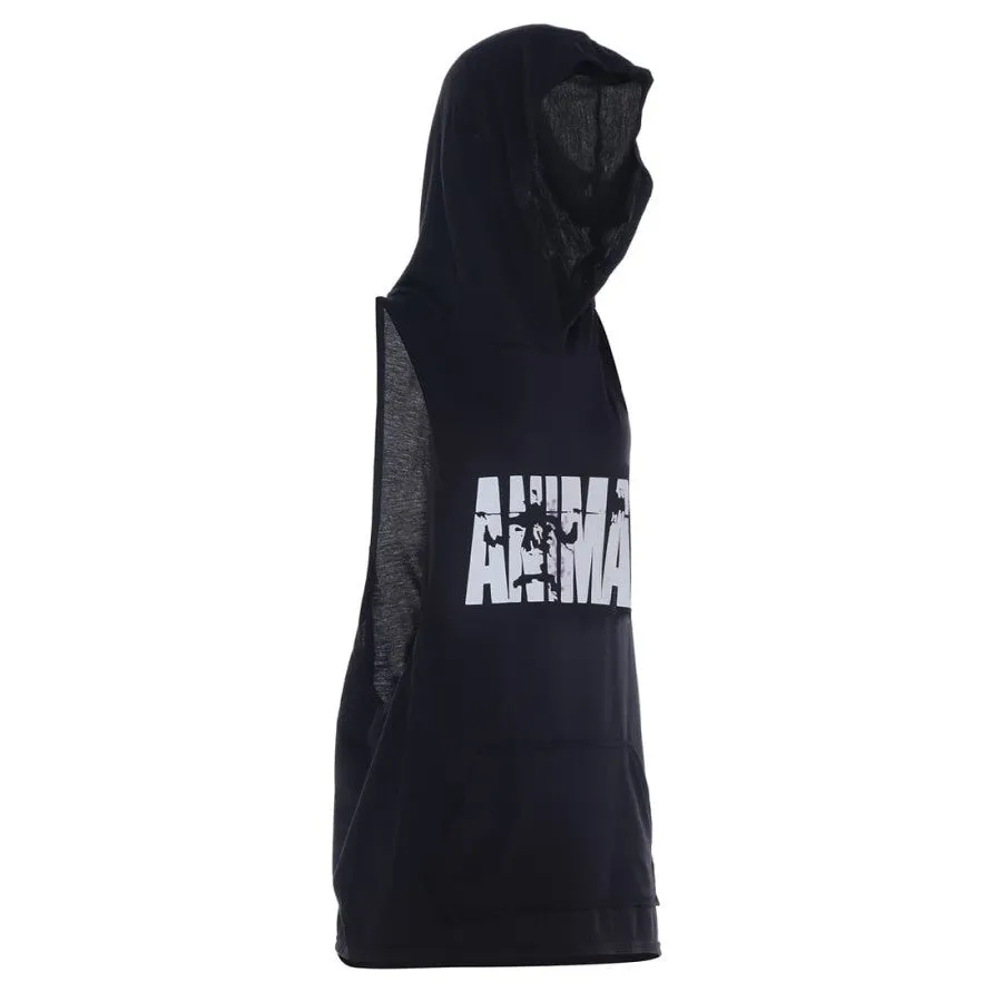 Hamlin Clover Baju Hoodie Tank Top Pria Fitness  Black