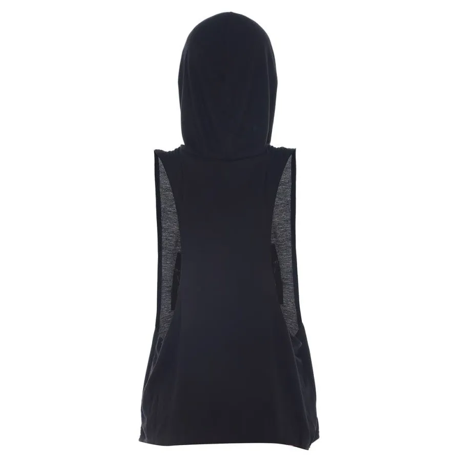 Hamlin Clover Baju Hoodie Tank Top Pria Fitness  Black