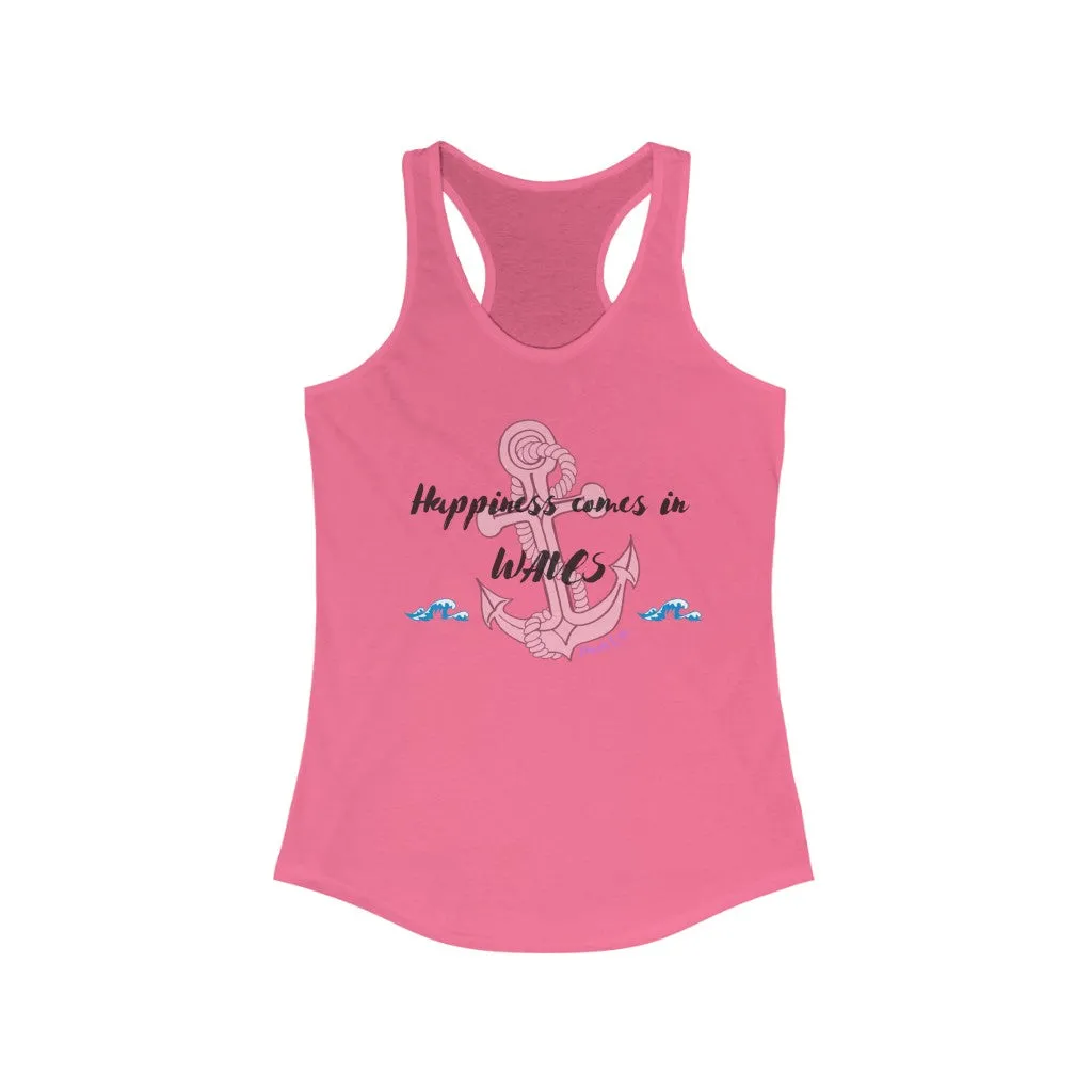 Happiness comes in Waves Slim Fit Tank