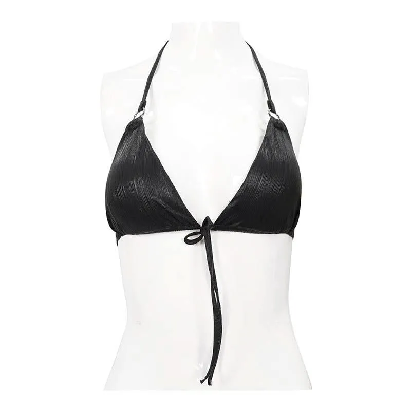 Haut de bikini rayé gothique 'In Bloom'