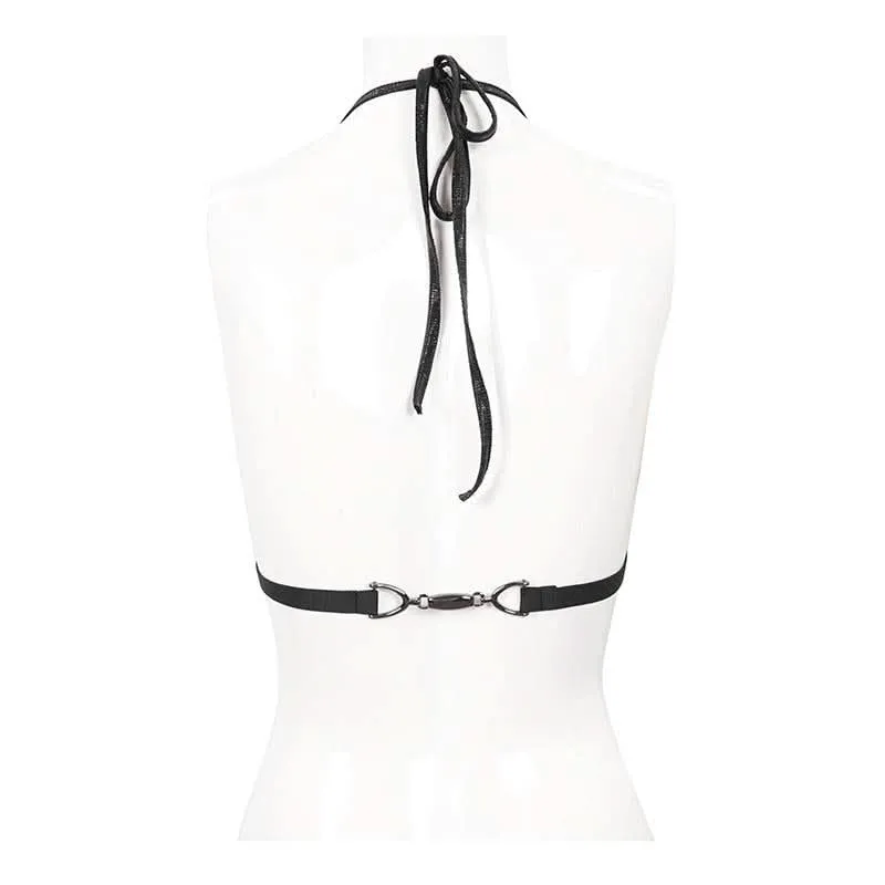 Haut de bikini rayé gothique 'In Bloom'