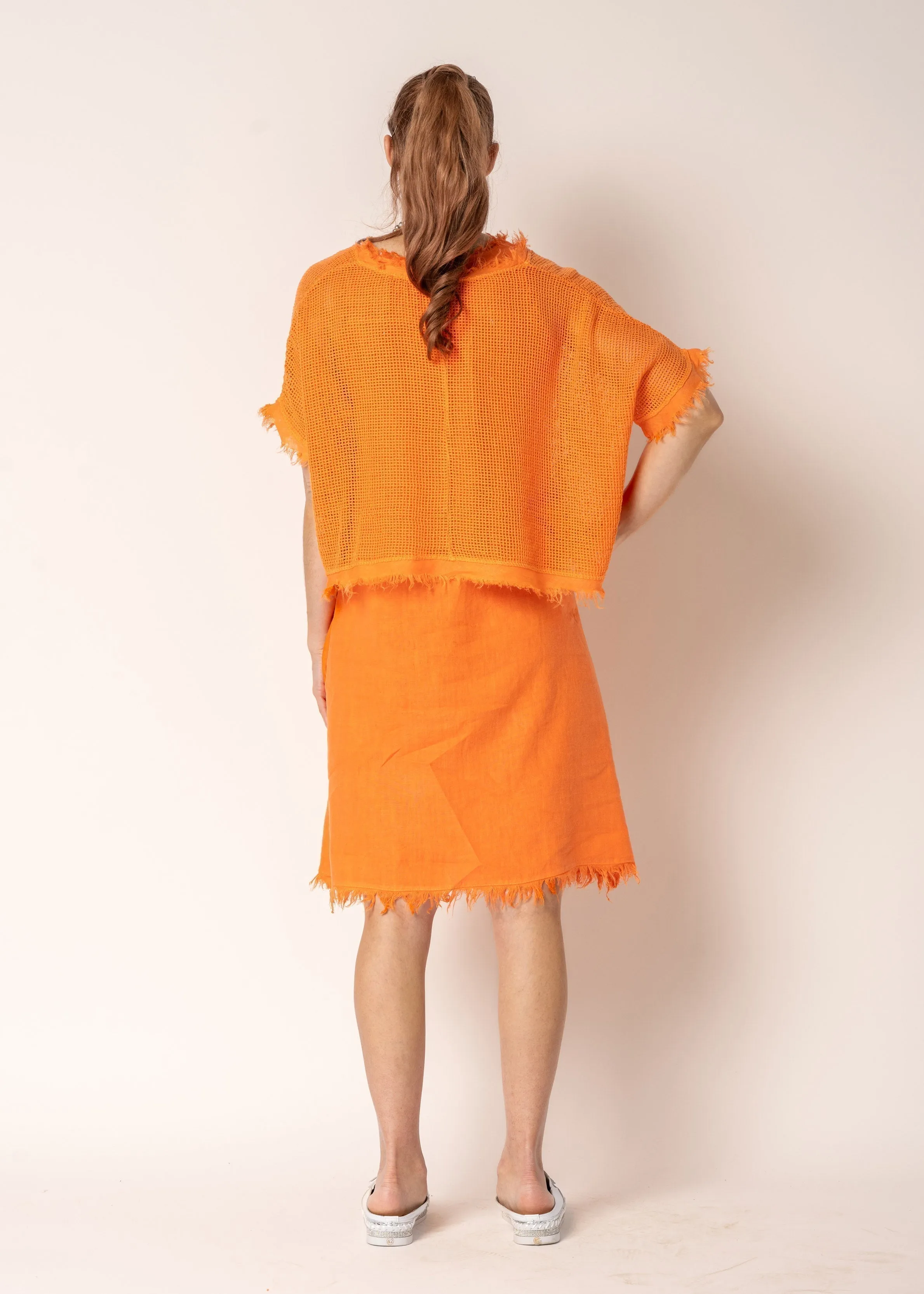Hazel Cotton Top in Sunset Orange