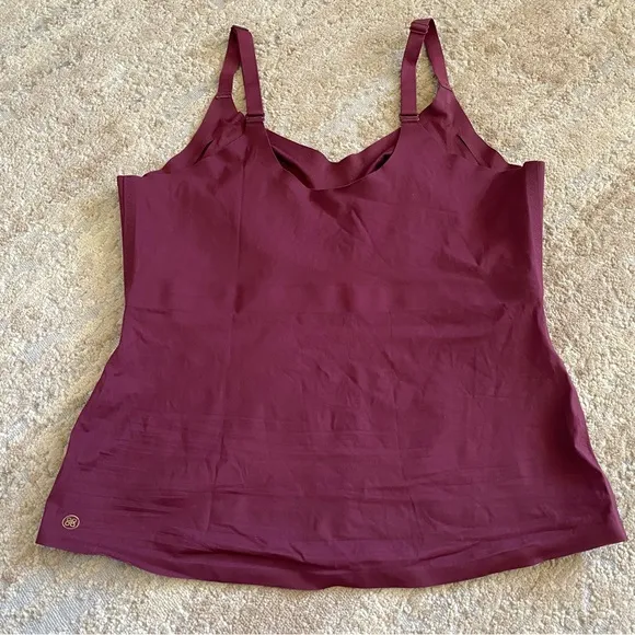 Honeylove Liftwear Cami Camisole Compression Tank Top Fig Maroon Shapewear: 1X
