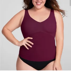 Honeylove Liftwear Cami Camisole Compression Tank Top Fig Maroon Shapewear: 1X
