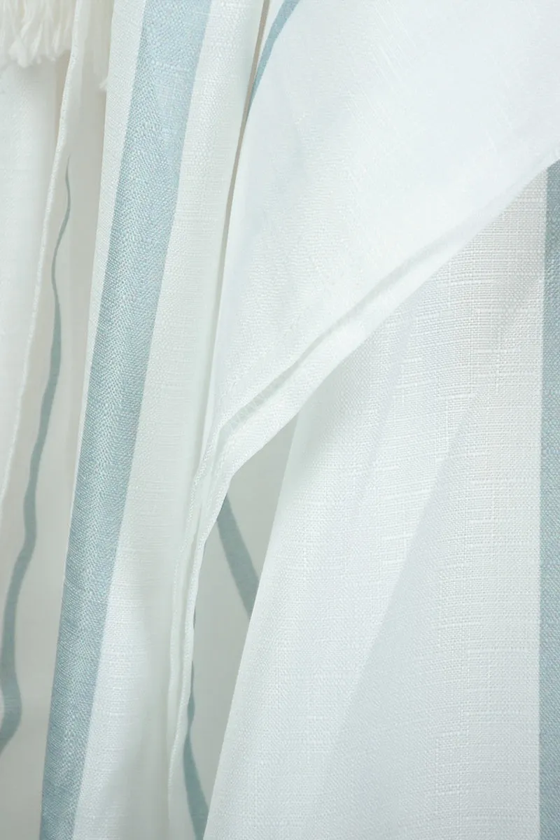 HSZ1052 Striped Open-Front Kimono Cover-Up