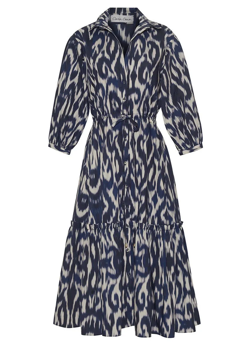Hutton Dress (Ikat Navy)