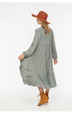 Indah Belladon Belladonna Long Sleeve Tiered Tea Length Dress | SALE