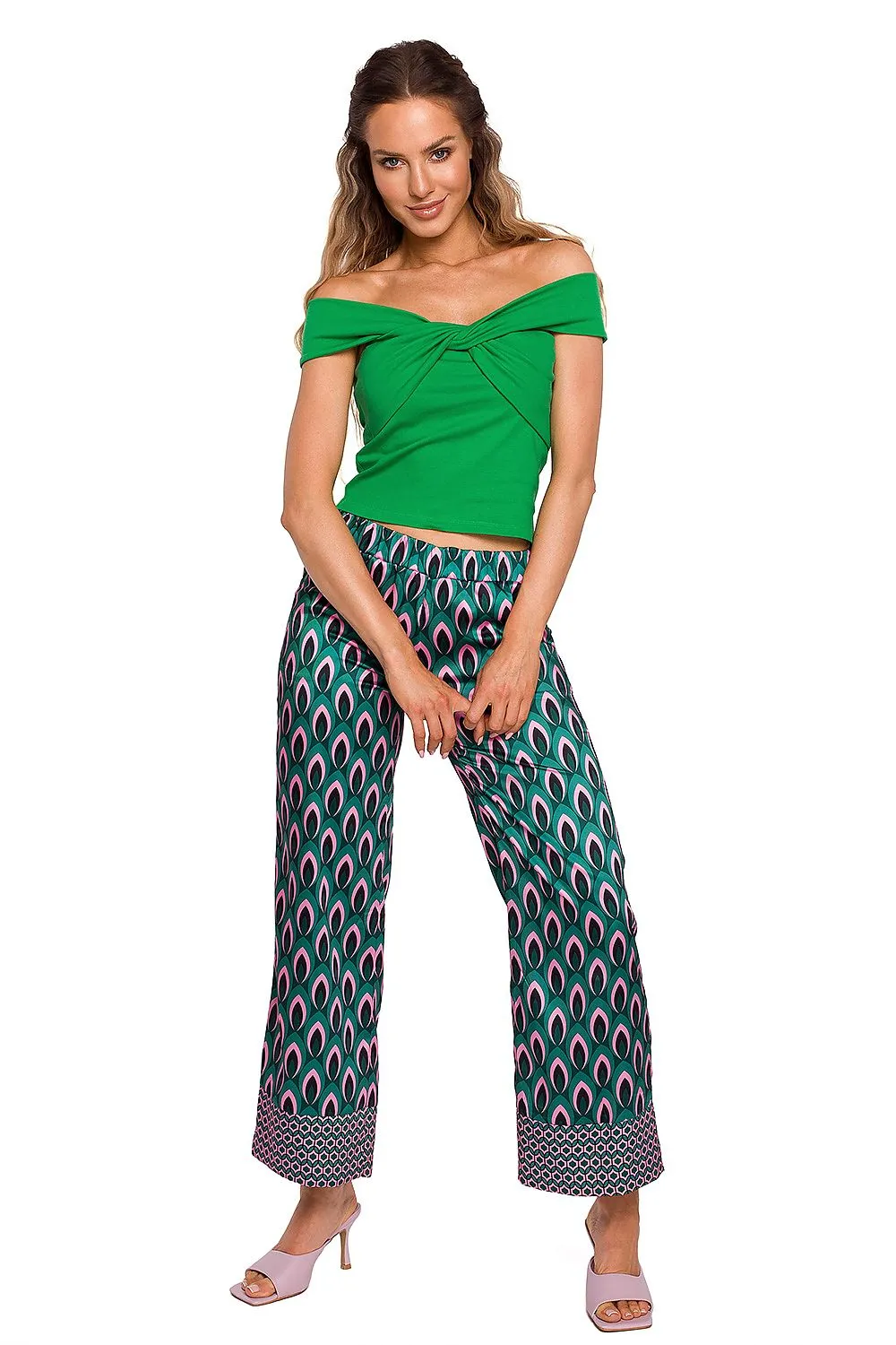 Interlaced Shoulder-Neck Cotton Blouse