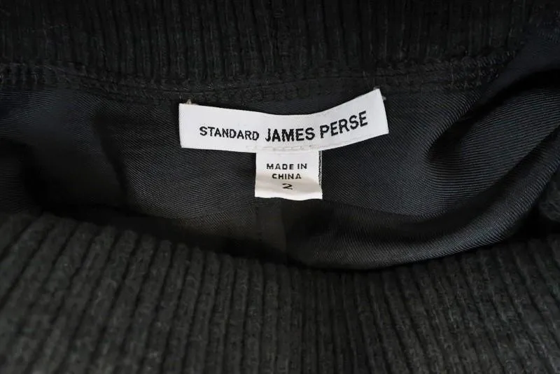 James Perse Surplus Woven Rib Dress Dark Gray Size 2 Sleeveless Turtleneck