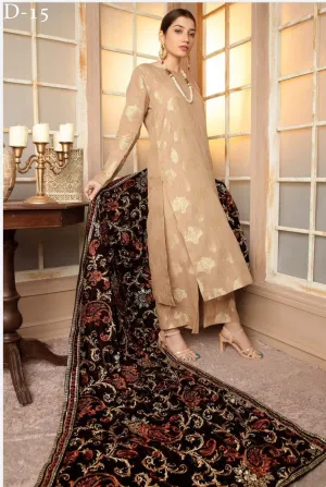 Jaune/Luxury Embroidered Velvet Shawl by Adans Libaas