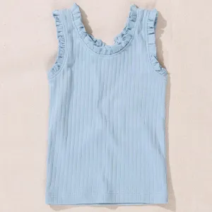 Joy Ruffle Tank, Light Blue