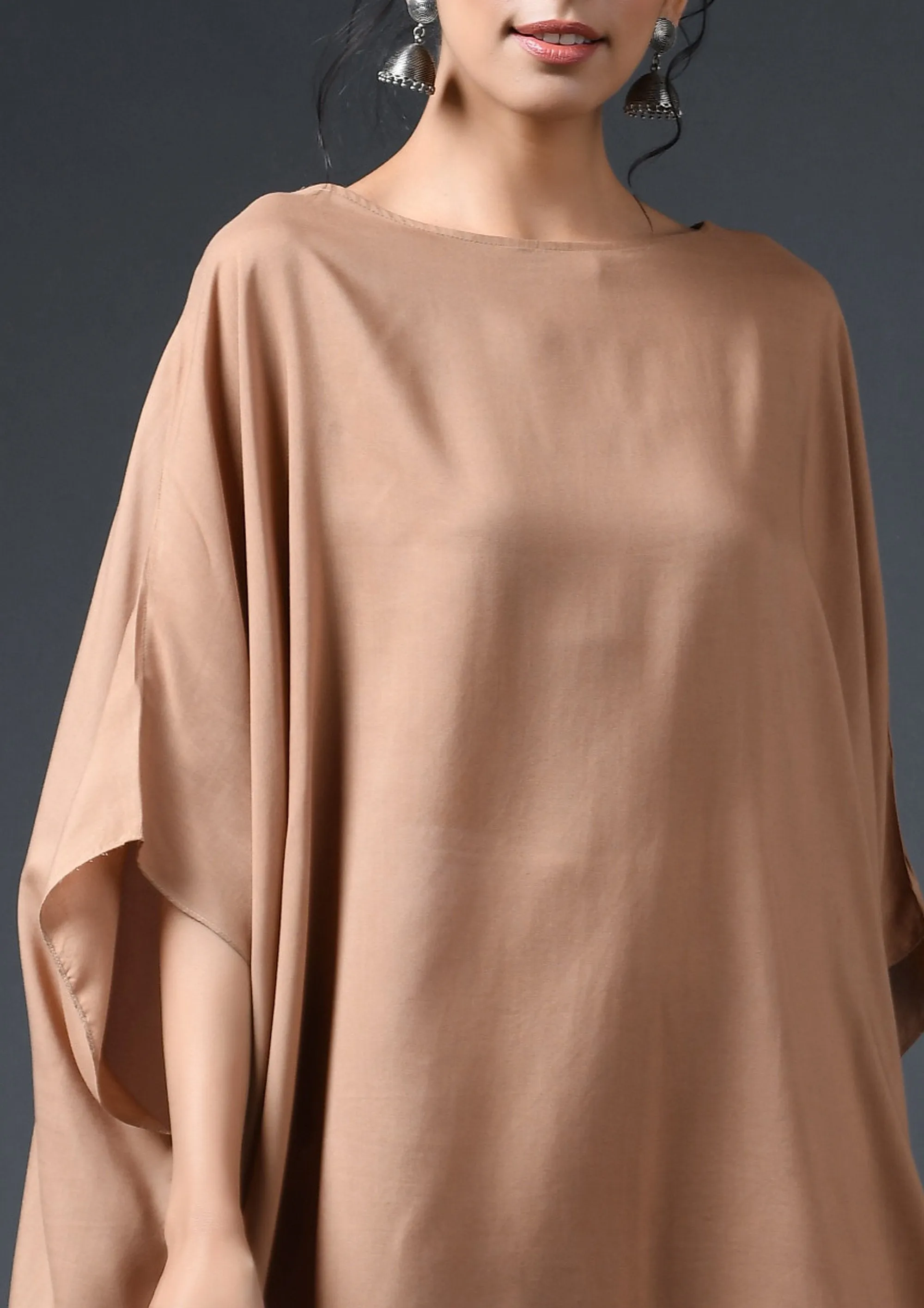 KAFTAN TOP-BROWN