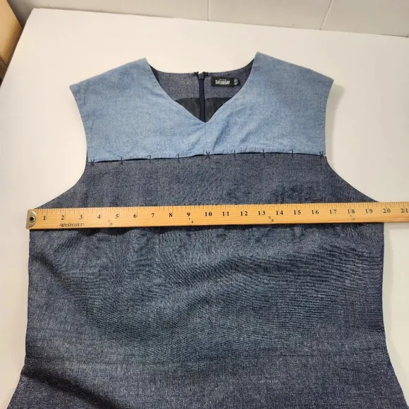 Kate Spade SATURDAY Blue Sleeveless V-Neck Saturday Dress Back Zip Size XL