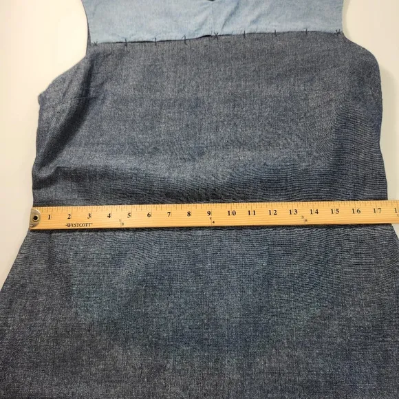 Kate Spade SATURDAY Blue Sleeveless V-Neck Saturday Dress Back Zip Size XL