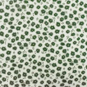 Kelly Green-Ivory-Brown Floral Printed Cotton Lawn Woven Fabric
