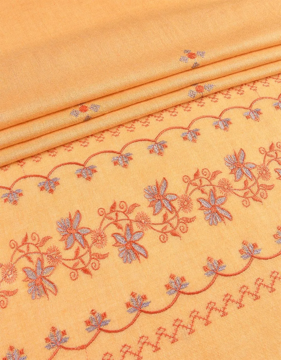 KHAS STORES - Embroidered Shawl-1 Mustard