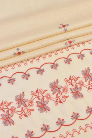 KHAS STORES - Embroidered Shawl-1 Off White
