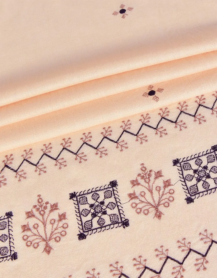 KHAS STORES - Embroidered Shawl-10 Mustard