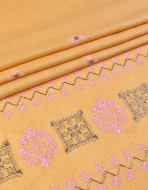 KHAS STORES - Embroidered Shawl-10 Yellow