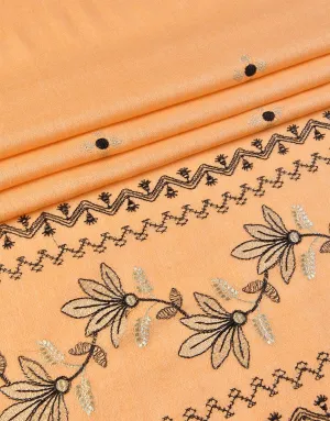 KHAS STORES - Embroidered Shawl-8 Camel