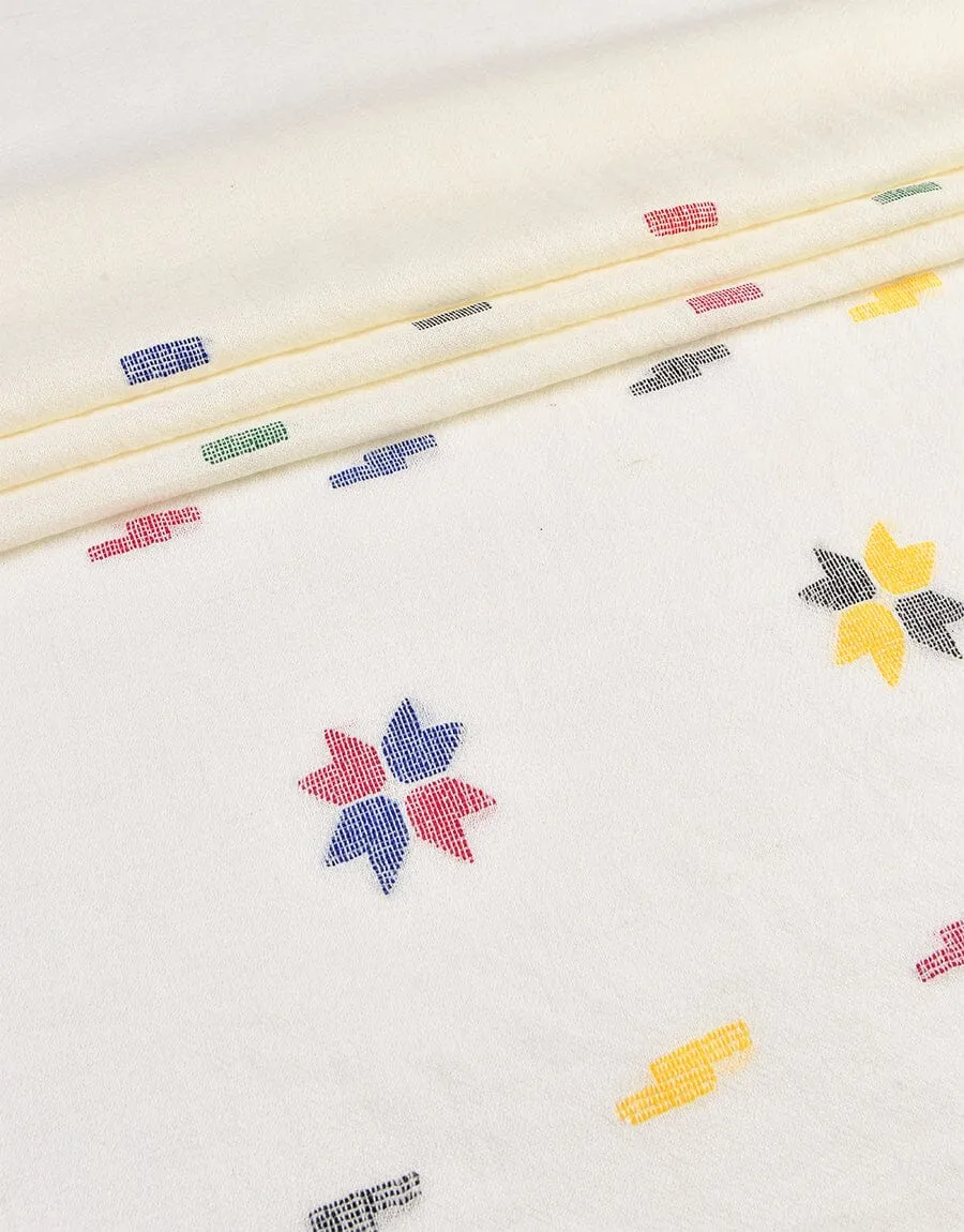 KHAS STORES - Khaddi Embroidered Shawl-4 Off White