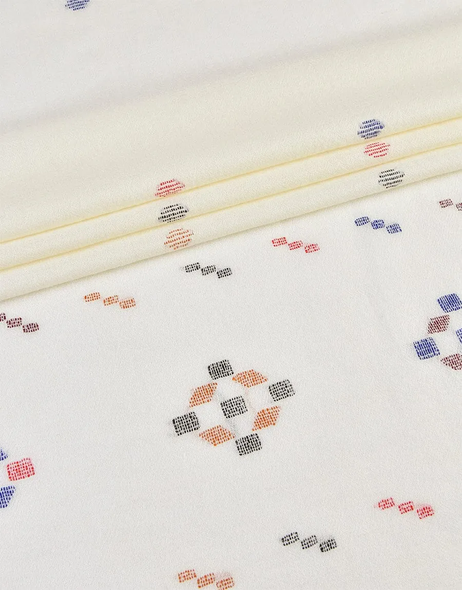 KHAS STORES - Khaddi Embroidered Shawl-6 Off White
