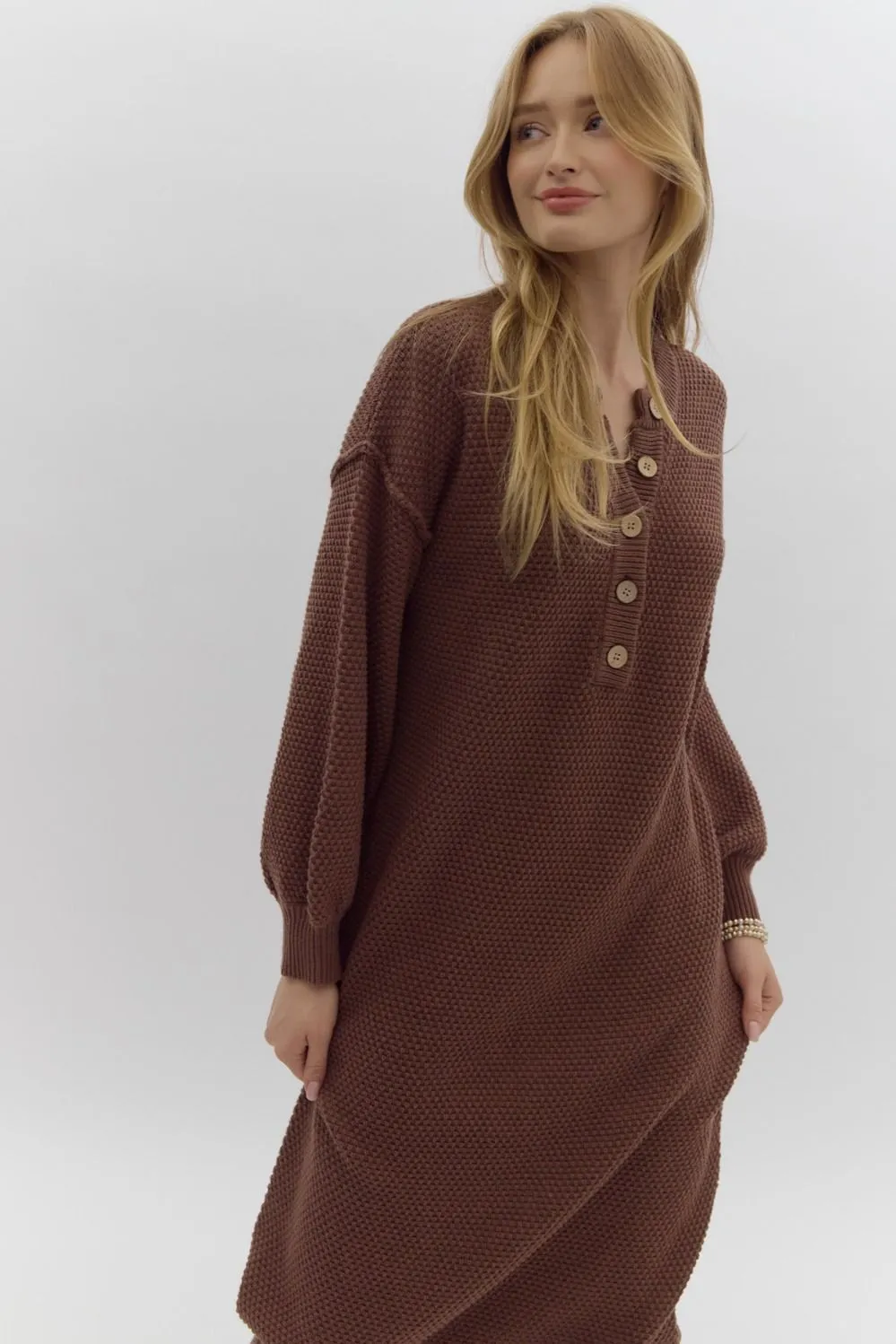 Knit Midi Dress {Espresso Brown}
