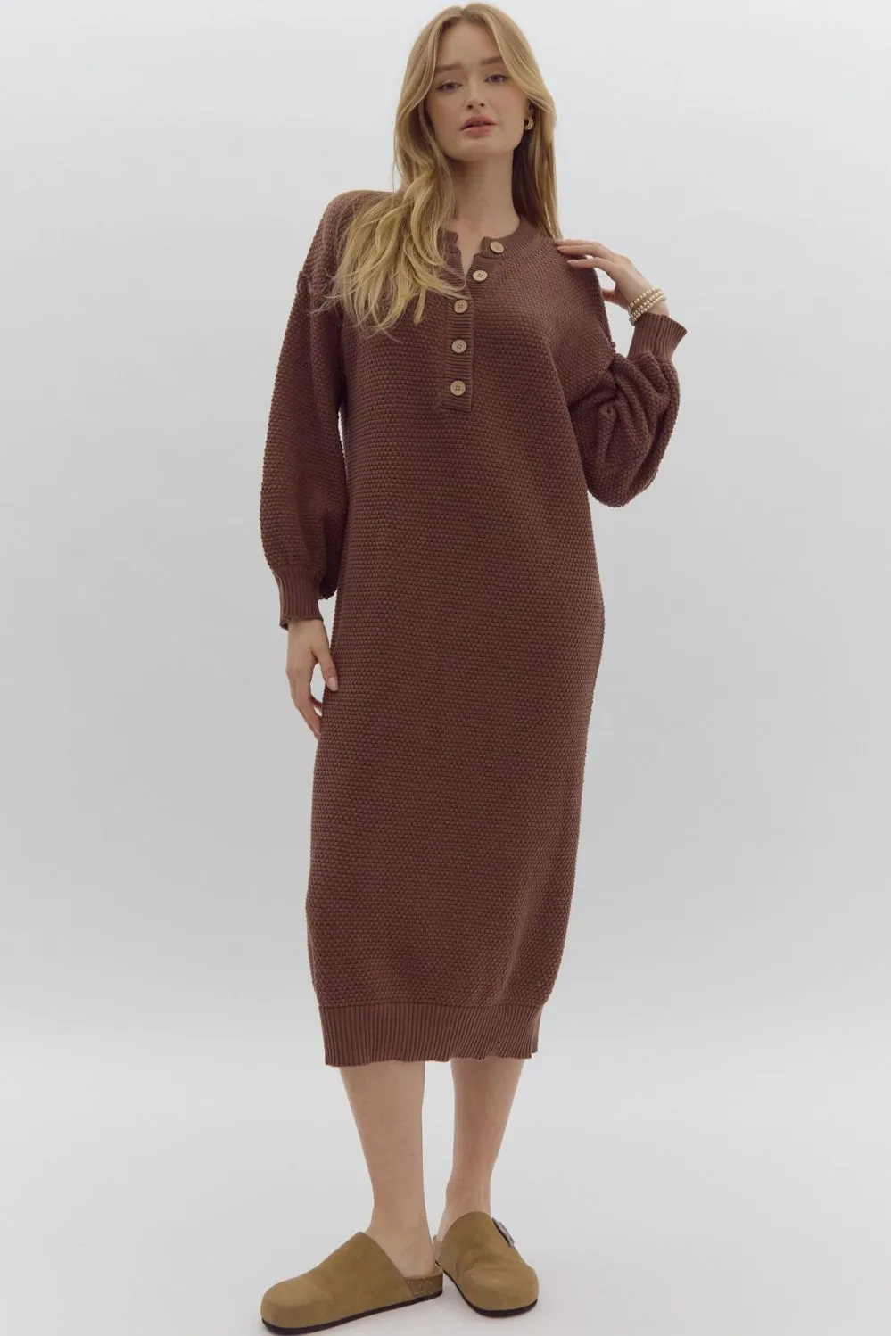 Knit Midi Dress {Espresso Brown}