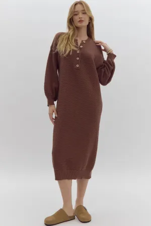 Knit Midi Dress {Espresso Brown}