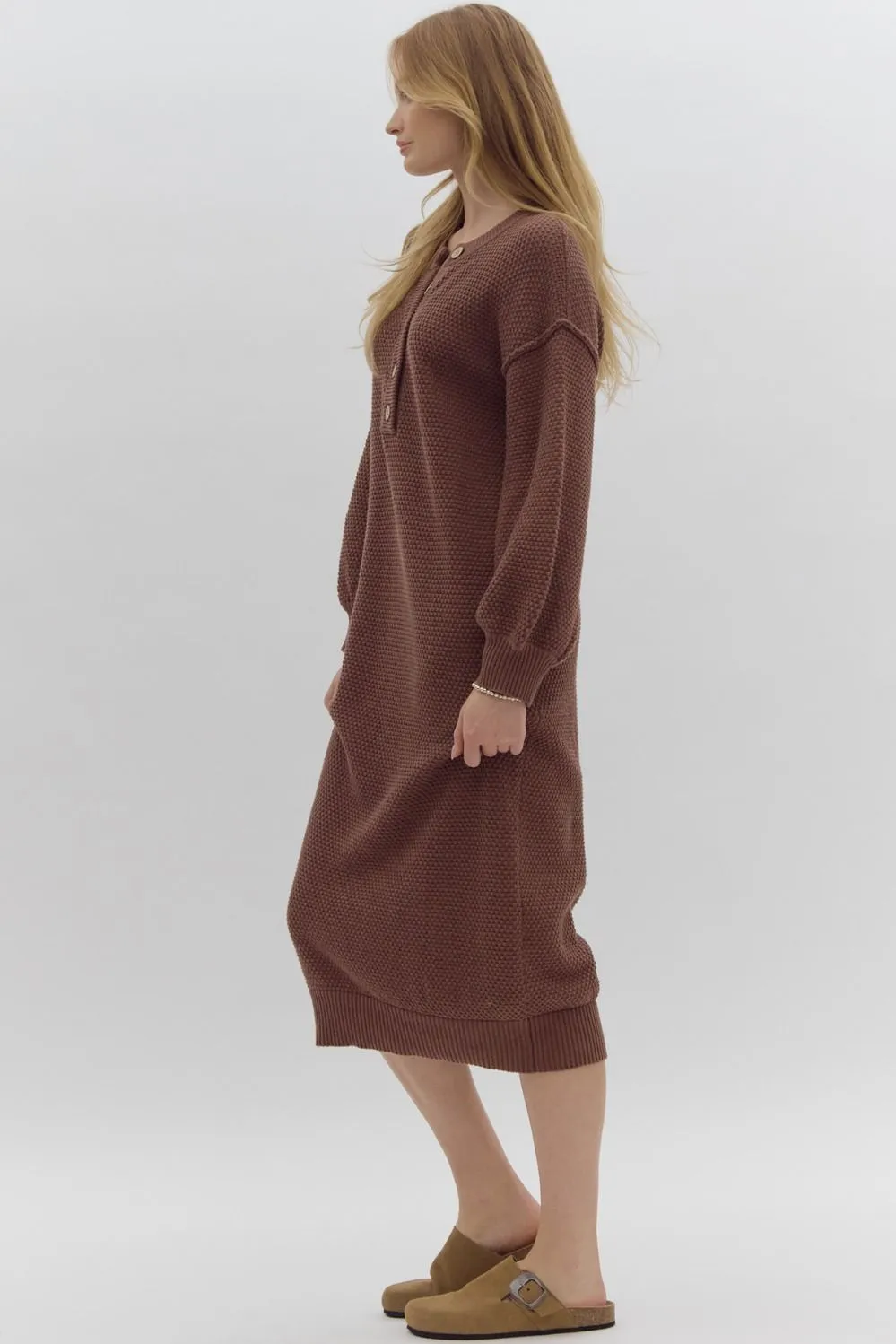 Knit Midi Dress {Espresso Brown}