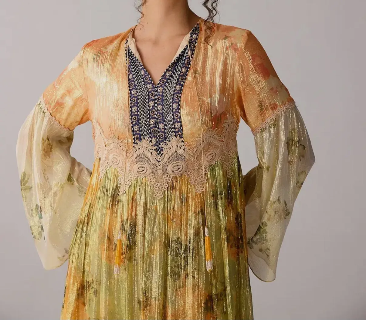 Krisha Gold Metallic Dress