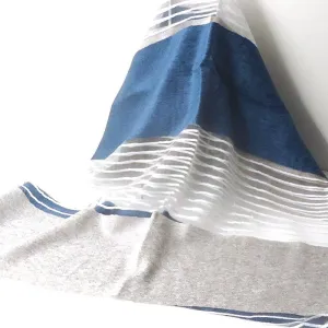 Lace Stripe Scarf, Blue