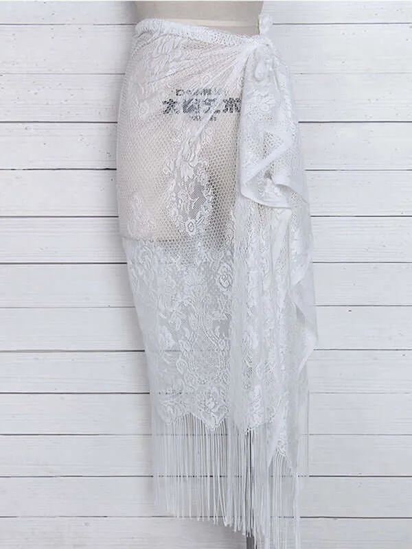 Lace Tassel Women’s Beach Cover-Up Skirt