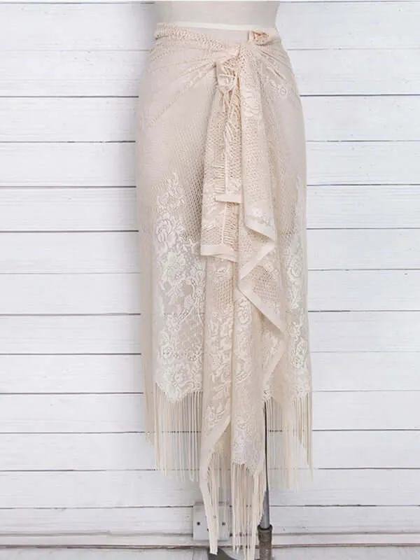 Lace Tassel Women’s Beach Cover-Up Skirt