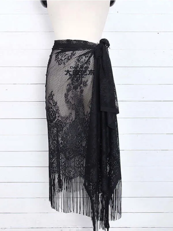 Lace Tassel Women’s Beach Cover-Up Skirt