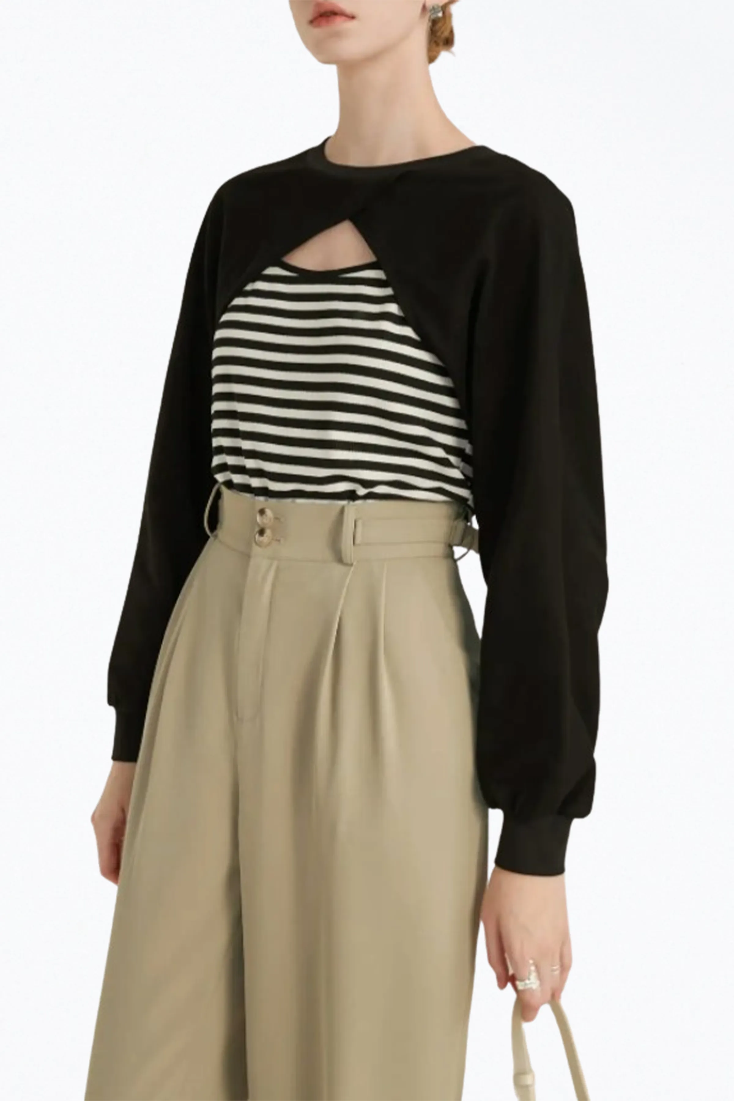 LAVERNE CONVERTIBLE CROPPED CUTOUT TANK BOLERO SET