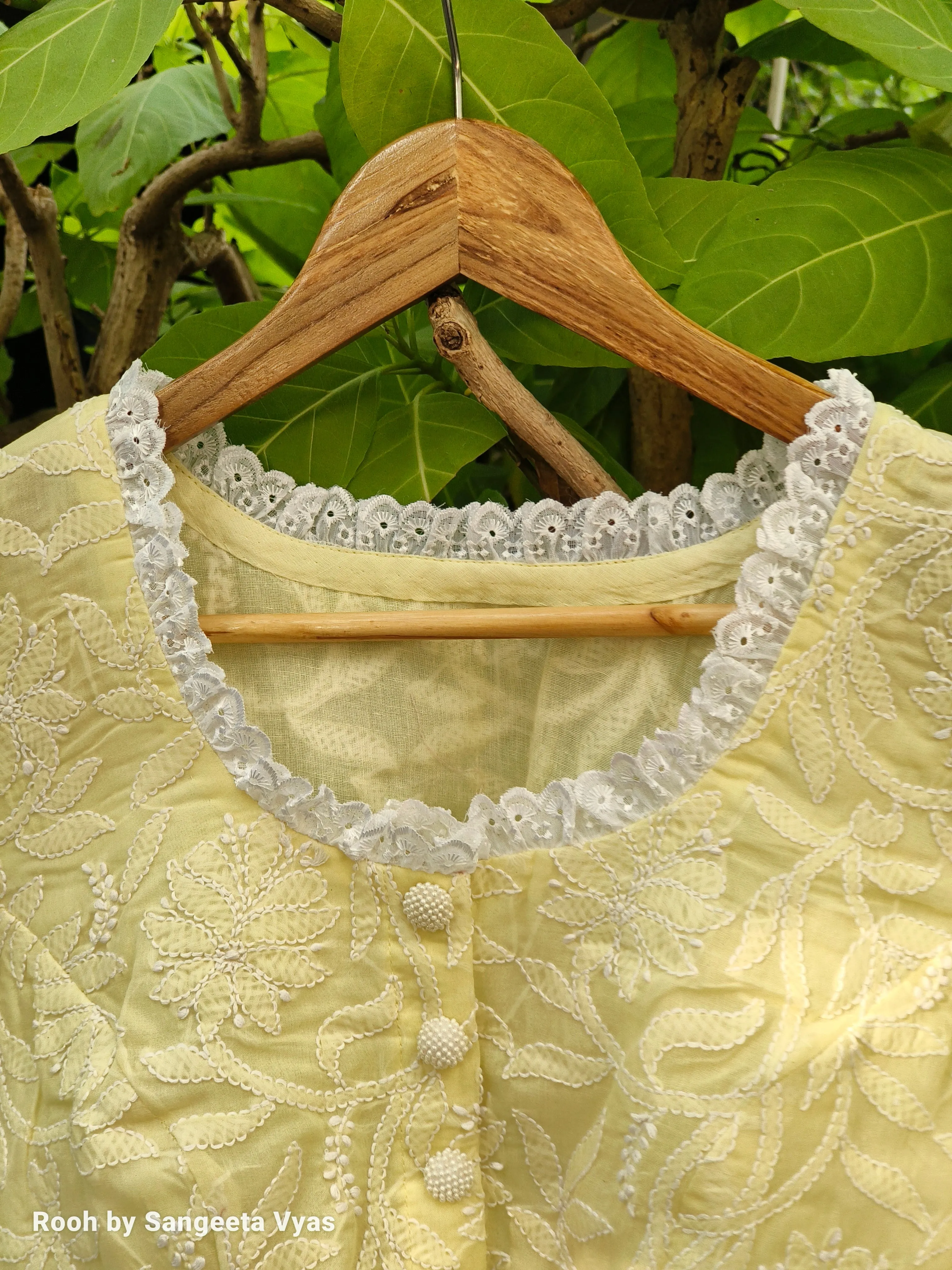 Lemon Cotton Chikankari Blouse