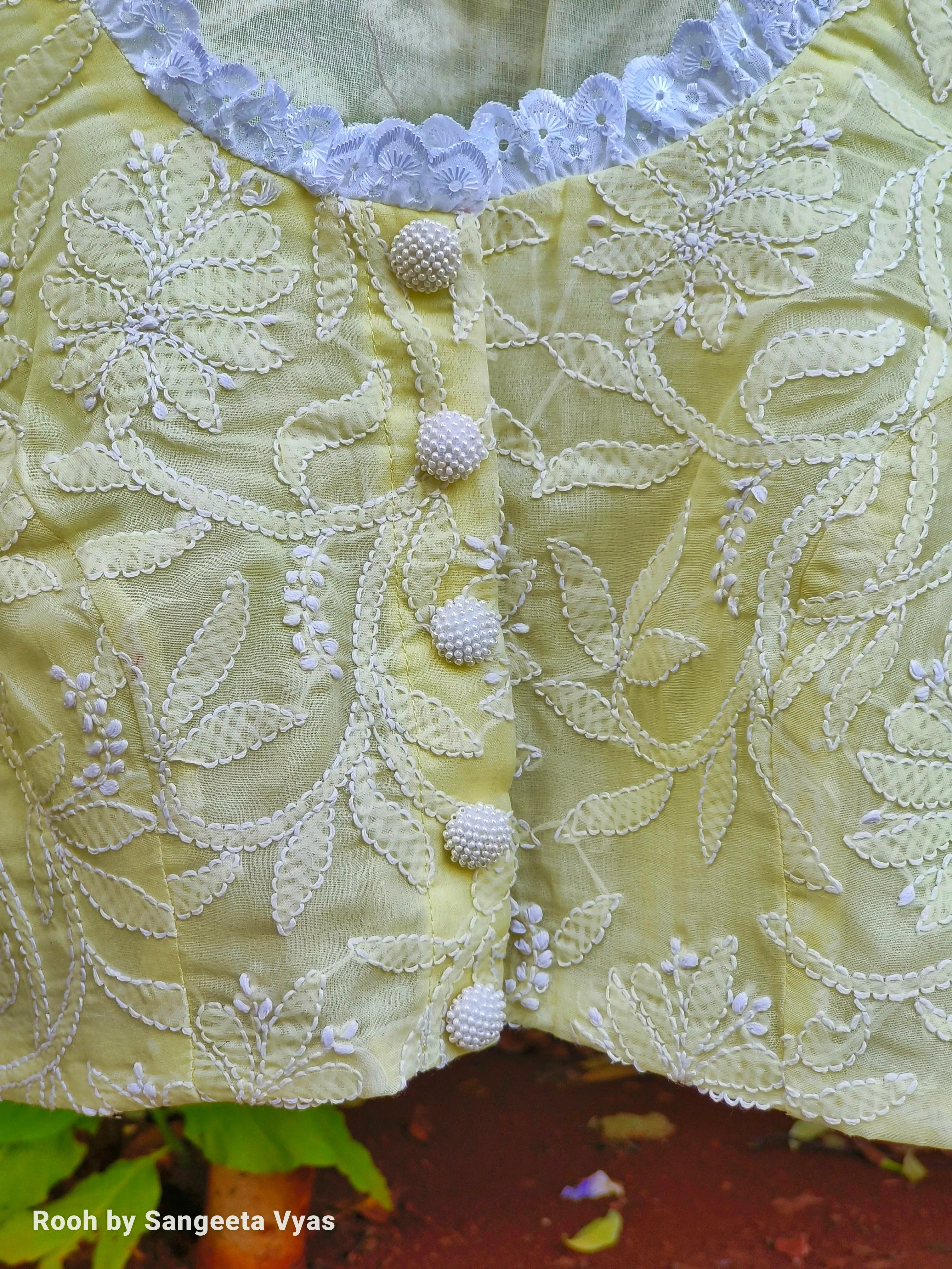 Lemon Cotton Chikankari Blouse