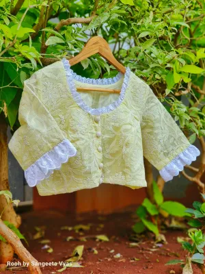 Lemon Cotton Chikankari Blouse