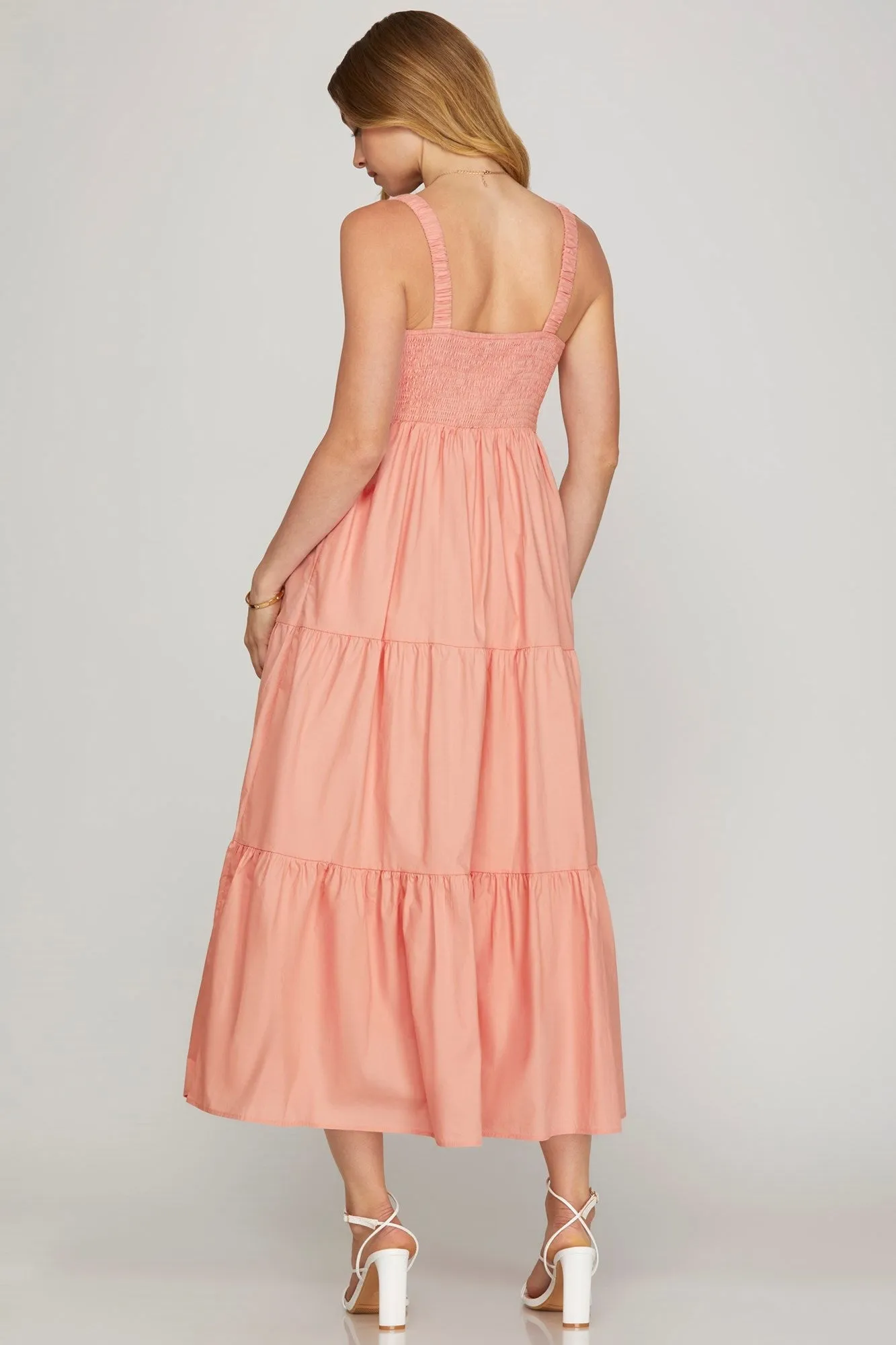 Lena Pintuck Detail Maxi Dress, Light Pink