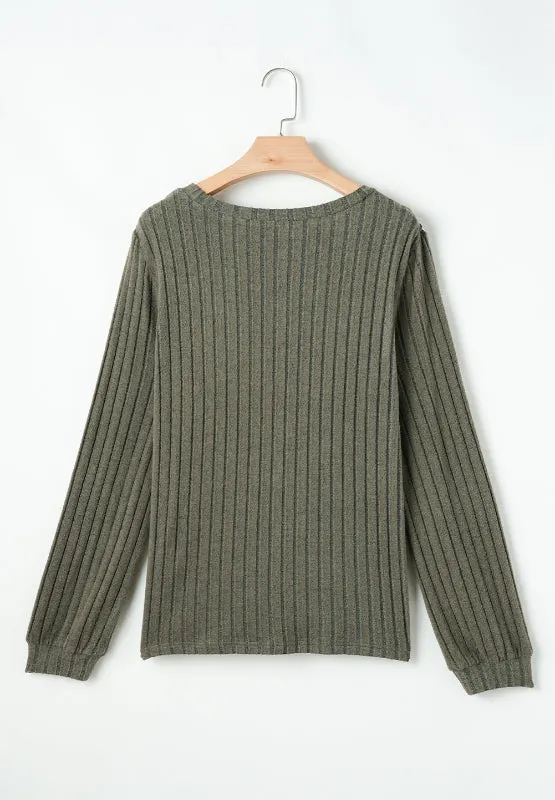 Leopard Round Neck Long Sleeve T-Shirt