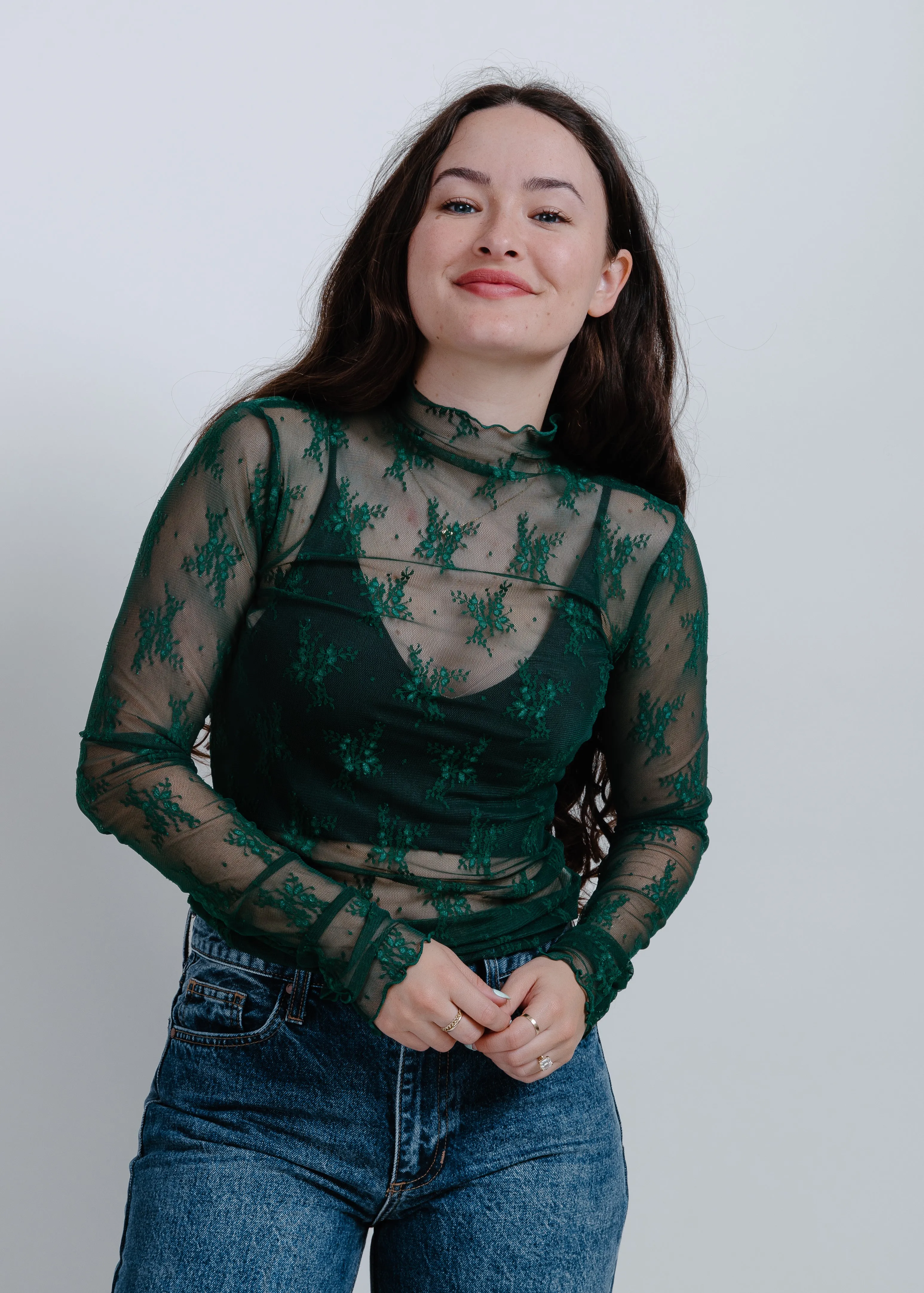 Liana Lace Top - Green