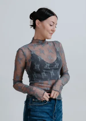 Liana Lace Top - Slate